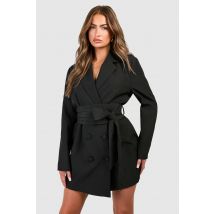Robe Blazer Nouée - Noir - 40, Noir