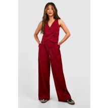 Pantalon De Tailleur Large - Rouge Cerise - 34, Rouge Cerise