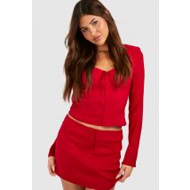 Mini-Jupe Tissée - Rouge - 34, Rouge