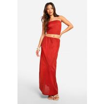 Bandeau Et Jupe Longue - Rouge - 40, Rouge