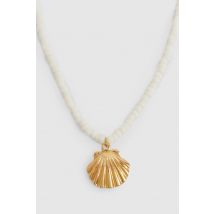 Collier Ras-Du-Cou À Perles Et Coquillages - Blanc - One Size, Blanc