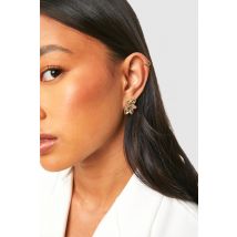 Boucles D'Oreilles Fleuries - Jaune Or - One Size, Jaune Or