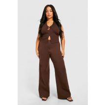 Grande Taille - Pantalon De Tailleur - Marron - 44, Marron