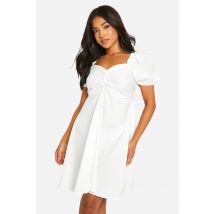"Petite" - Robe Courte À Imprimé Babydoll - Blanc - 42, Blanc