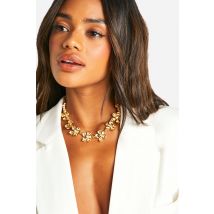Collier Fleuri À Ornements - Jaune Or - One Size, Jaune Or
