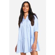 "Tall" - Robe Babydoll À Rayures Fines - Bleu - 36, Bleu