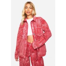 Surchemise Oversize Délavée En Jean - Rouge - 34, Rouge
