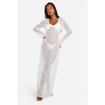 Robe De Plage Longue En Dentelle - Blanc - L, Blanc