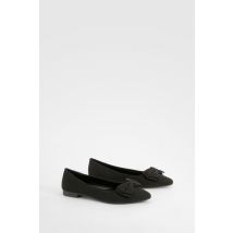 Ballerines Pointues À Nœud - Noir - 37, Noir