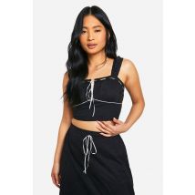"Petite" - Top Brodé En Broderie Anglaise - Noir - 36, Noir