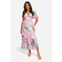 Robe Mi-Longue À Manches Longues - Multicolore - 40, Multicolore