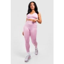 Grande Taille - Legging Sans Coutures - Rose - 52, Rose
