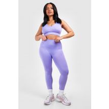 Grande Taille - Legging Sans Coutures - Mauve - 52, Mauve