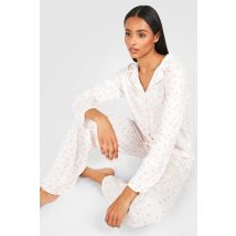 "Tall" - Ensemble De Pyjama À Imprimé Pêche - Blanc - 42, Blanc