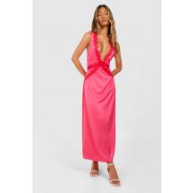 Robe Longue En Dentelle - Rose - 44, Rose