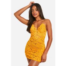 Robe Babydoll À Armatures Et Dentelle - Orange - M, Orange