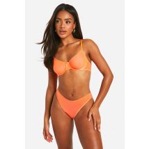 Ensemble De Lingerie En Mesh Avec Soutien-Gorge Et Culotte - Orange - L, Orange