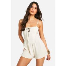 Combishort À Lacets - Gris Pierre - 40, Gris Pierre