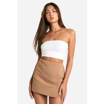 Jupe-Short Fendue À L'Avant - Marron Camel - 38, Marron Camel