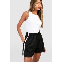 Short À Rayures Et Nœud - Noir - 38, Noir