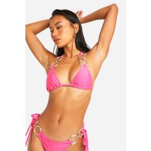 Haut De Maillot À Bordure Dorée - Rose - 36, Rose