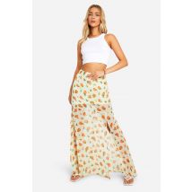 Jupe Longue Fleurie En Mousseline De Soie - Multicolore - 36, Multicolore