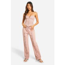 Jean Droit Rose À Lacets - 42, Rose
