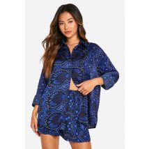 Short Large À Imprimé Cachemire - Bleu - 36, Bleu