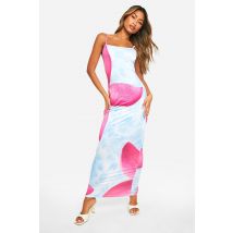 Robe Longue Fleurie À Bretelles - Bleu - 38, Bleu