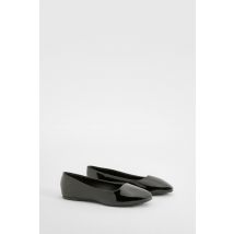 Ballerines Vernies - Pointure Large - Noir - 37, Noir