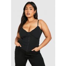 Grande Taille - Corset À Agrafes - Noir - 50, Noir