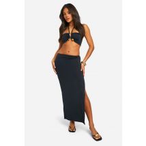 Bralette Longue Fendue Sur Le Côté Et Jupe Longue Fendue - Noir - 38, Noir