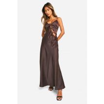 Robe Longue À Nœud - Marron - 46, Marron