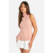 Top En Tissu Crêpe À Coutures Contrastantes - Rose - 34, Rose