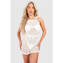 Combishort De Plage En Dentelle - Blanc - S, Blanc