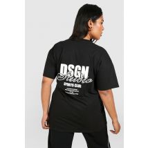 Grande Taille - T-Shirt À Imprimé Dsgn Studio Et Imprimé Léopard - Noir - 46, Noir