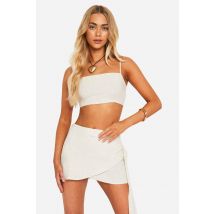 Mini-Jupe Portefeuille - Blanc - 38, Blanc