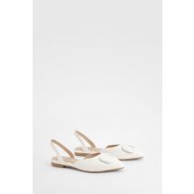 Chaussures Plates Pointues Avec Bride À La Cheville - Blanc - 38, Blanc