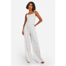 "Tall" - Ensemble De Pyjama À Fleurs Avec Chemise Et Pantalon - Blanc - 36, Blanc