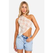 Top En Dentelle Asymétrique - Blanc - 40, Blanc