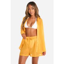 Chemise De Plage Boutonnée - Orange - M, Orange