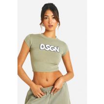 Dsgn Studio Bubble Towelling Applique Baby T-Shirt - Vert Kaki - 10, Vert Kaki
