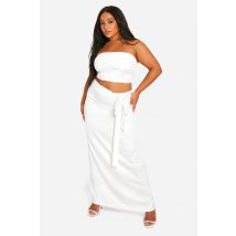 Grande Taille - Top Bandeau Satiné - Blanc - 50, Blanc
