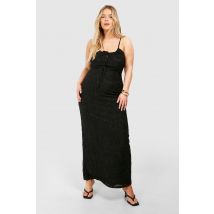 Grande Taille - Robe Nuisette Fleurie - Noir - 56, Noir