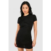 "Petite" - Robe T-Shirt Torsadée - Noir - 36, Noir