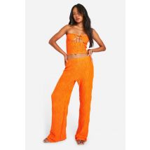Pantalon Large Texturé - Orange - 40, Orange