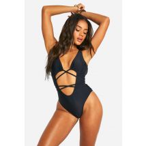 Maillot De Bain Une Pièce À Découpes - Noir - 40, Noir