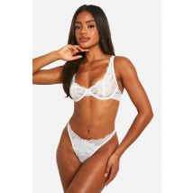 Soutien-Gorge Et String En Dentelle - Blanc - L, Blanc