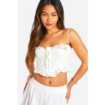 Corset En Broderie Anglaise À Volants - Blanc - 44, Blanc