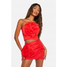 Mini-Jupe En Tulle À Imprimé Rose - Rouge - 36, Rouge
